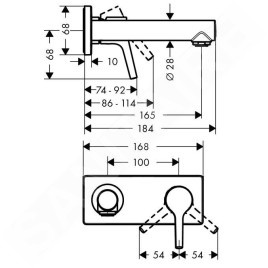 Hansgrohe Talis S - Mitigeur de lavabo encastré, chrome 72110000