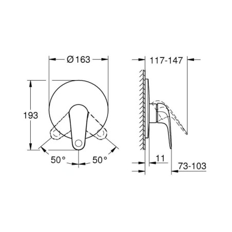 Grohe Swift - Mitigeur de douche encastrable, chrome 24334001