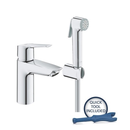 Grohe QuickFix Start - Mitigeur de lavabo avec douchette de bidet, chrome 23123003