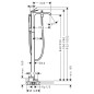 Hansgrohe Vivenis - Mitigeur de baignoire au sol, avec accessoires, blanc mat 75445700