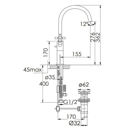 Steinberg 250 - Mitigeur de lavabo avec vidage, nickel brossé 250 1550 BN