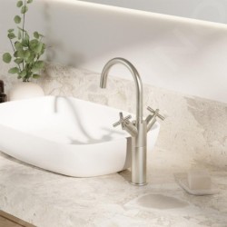 Steinberg 250 - Mitigeur de lavabo avec vidage, nickel brossé 250 1550 BN