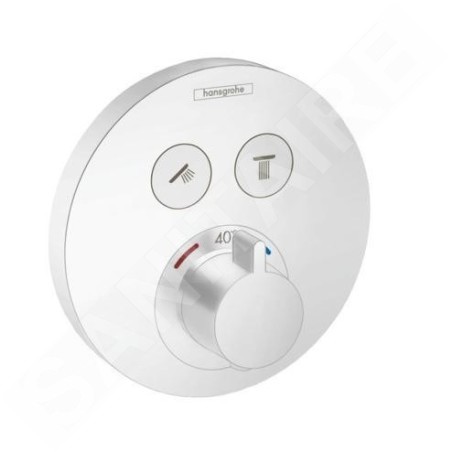 Hansgrohe Shower Select - Mitigeur thermostatique encastré, 2 sorties, blanc mat 15743700
