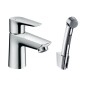 Hansgrohe Talis E - Mitigeur pour lavabo avec douchette Bidette, chrome 71729000