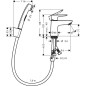 Hansgrohe Talis E - Mitigeur pour lavabo avec douchette Bidette, chrome 71729000