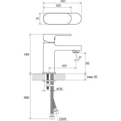 Ravak Chrome - Mitigeur de lavabo CR 012.00 sans vidage, chrome X070041