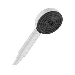 Hansgrohe WallStoris - Set de pommeau de douche 105, 3 jets, thermostat et accessoires de salle de bain, blanc mate 24250700