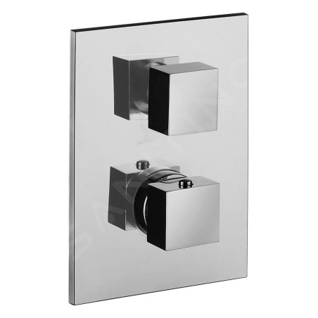 Paffoni Level - Mitigeur de douche thermostatique encastré pour 2 sorties, avec corps, chrome LEQ518CR