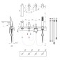 Ravak Flat - Mitigeur pour montage sur bord de baignoire, installation 4 trous, noir mat X070176