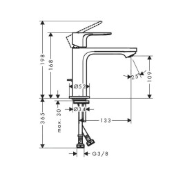 Hansgrohe Rebris E - Mitigeur de lavabo avec vidage, noir mat 72557670