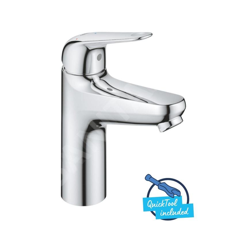 Grohe Swift - Mitigeur de lavabo avec bonde Push-Open, ouverture sur froid, chrome 24329001