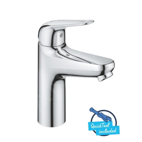 Grohe Swift - Mitigeur de lavabo avec bonde Push-Open, ouverture sur froid, chrome 24329001