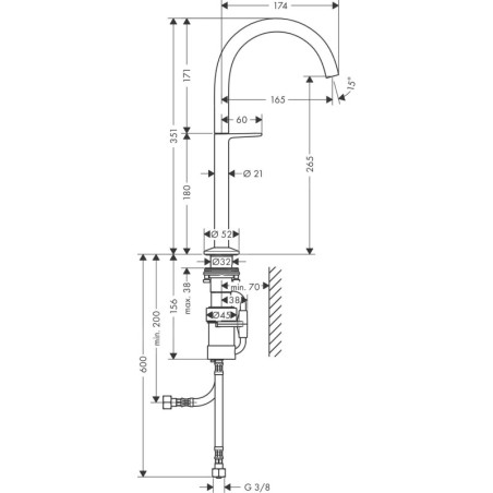Axor One - Mitigeur de lavabo avec bonde Push-Open, noir mat 48030670