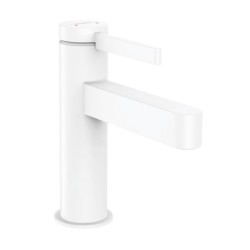 Hansgrohe Finoris - Mitigeur de lavabo 100, Push-Open, EcoSmart, blanc mat 76010700