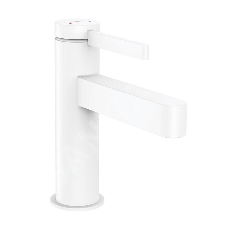 Hansgrohe Finoris - Mitigeur de lavabo 100, Push-Open, EcoSmart, blanc mat 76010700