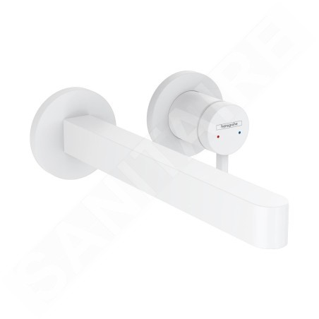 Hansgrohe Finoris - Mitigeur de lavabo encastré, installation 2 trous, EcoSmart, blanc mat 76050700