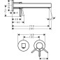 Hansgrohe Finoris - Mitigeur de lavabo encastré, installation 2 trous, EcoSmart, blanc mat 76050700