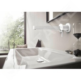 Hansgrohe Finoris - Mitigeur de lavabo encastré, installation 2 trous, EcoSmart, blanc mat 76050700