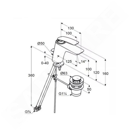 Kludi Balance - Mitigeur de lavabo avec vidage, noir mat 520238775