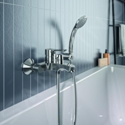 Ideal Standard Alpha - Mitigeur de baignoire avec inverseur en céramique, montage mural, chrome BC489AA