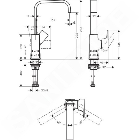 Hansgrohe Metropol - Mitigeur de lavabo avec bonde Push-Open, noir mat 32511670