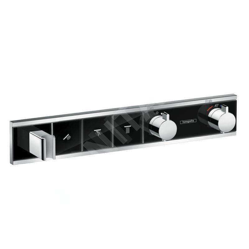 Hansgrohe RainSelect - Mitigeur thermostatique de douche encastré pour 3 sorties, noir/ chrome 15356600 Hansgrohe RainSelect - Mitigeur thermostatique de douche encastré pour 3 sorties, noir/ chrome 15356600