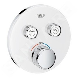 Grohe Grohtherm SmartControl - Mitigeur thermostatique encastré de baignoire à 2 sorties, blanc lunaire 29151LS0