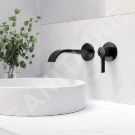 Steinberg 280 - Mitigeur de lavabo encastré, installation 2 trous, noir mat 280 1814 3 S