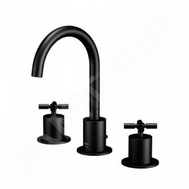 Steinberg 250 - Mitigeur de lavabo avec vidage, installation 3 trous, noir mat 250 2000 S
