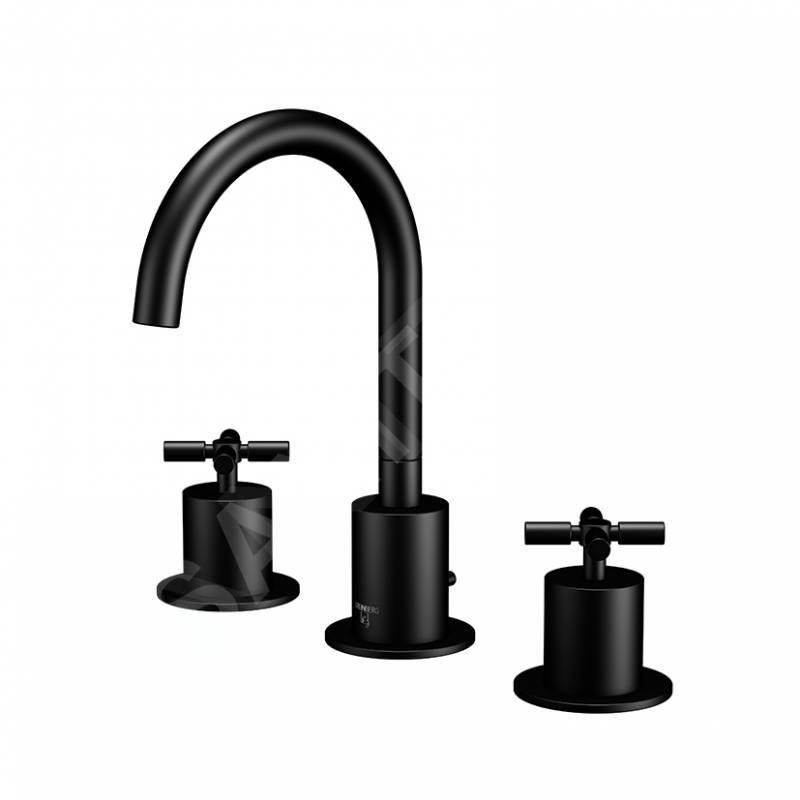 Steinberg 250 - Mitigeur de lavabo avec vidage, installation 3 trous, noir mat 250 2000 S