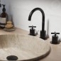 Steinberg 250 - Mitigeur de lavabo avec vidage, installation 3 trous, noir mat 250 2000 S