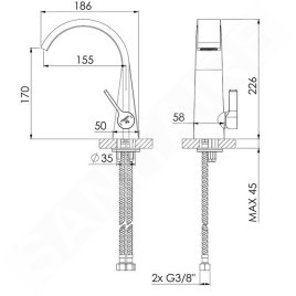 Steinberg 280 - Mitigeur de lavabo, noir mat 280 1010 S