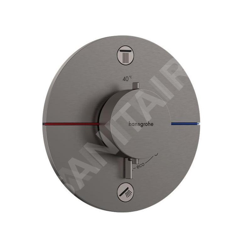 Hansgrohe ShowerSelect Comfort - Mitigeur thermostatique encastré, 2 sorties, chrome noir brossé 15554340 Hansgrohe ShowerSelect Comfort - Mitigeur thermostatique encastré, 2 sorties, chrome noir brossé 15554340