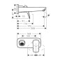 Hansgrohe Logis - Mitigeur de lavabo encastré, avec vidage, EcoSmart, noir mat 71220670