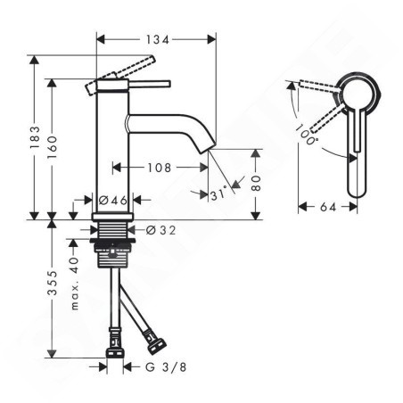 Hansgrohe Tecturis S - Mitigeur de lavabo, CoolStart, EcoSmart, bronze brossé 73301140