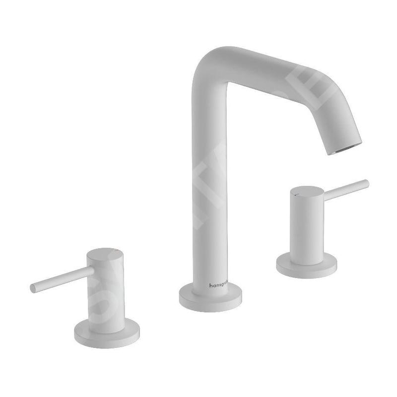 Hansgrohe Tecturis S - Mitigeur de lavabo avec vidage Push-Open, installation à 3 trous, EcoSmart, blanc mat 73330700