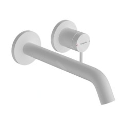 Hansgrohe Tecturis S - Mitigeur de lavabo encastré, avec vidage, installation à 2 trous, EcoSmart, blanc mat 73351700