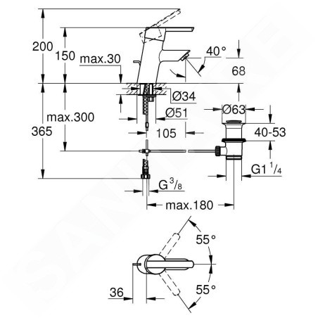 Grohe Feel - Mitigeur de lavabo avec vidage, chrome 32557000