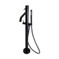 Paffoni Light - Robinetterie de baignoire à monter au sol avec accessoires, noir mat LIG032NO