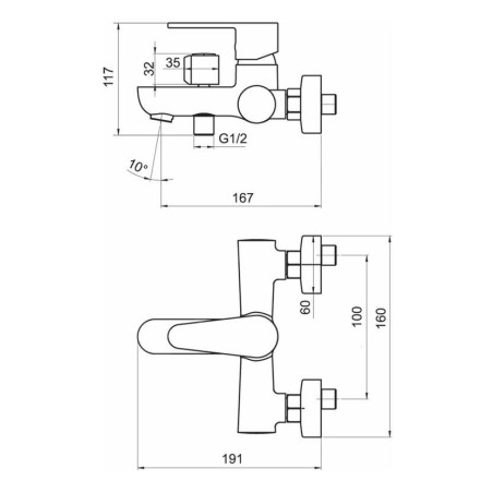 Novaservis Titania Fresh - Mitigeur salle de bains avec accessoires, espacement 100 mm, chromé 96025,0E