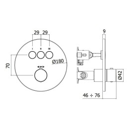 Paffoni Compact Box - Mitigeur thermostatique encastré, pour 3 appareils, chrome CPT019CR