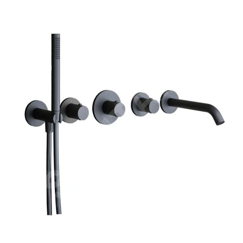 Paffoni Modular Box - Mitigeur thermostatique encastré, pour 2 sorties, noir mat MDE001NO
