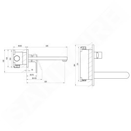 Ravak Chrome - Mitigeur encastré de lavabo avec corps d'encastrement, noir mat X070430