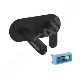 Ravak Chrome - Mitigeur encastré de lavabo avec corps d'encastrement, noir mat X070430