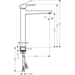 Hansgrohe Metropol - Mitigeur de lavabo avec bonde Push-Open, noir chromé brossé 32512340