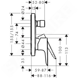 Hansgrohe Talis E - Mitigeur de baignoire encastré, aspect doré poli 71745990