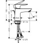 Hansgrohe Talis E - Mitigeur de lavabo 80, LowFlow 3,5 l/min avec vidage, chrome 71705000