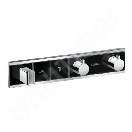 Hansgrohe RainSelect - Mitigeur thermostatique de douche encastré pour 2 sorties, noir/ chrome 15355600