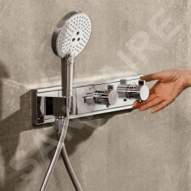 Hansgrohe RainSelect - Mitigeur thermostatique de douche encastré pour 2 sorties, noir/ chrome 15355600