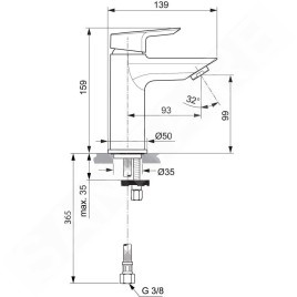 Ideal Standard Tesi - Mitigeur de lavabo, chrome A6559AA